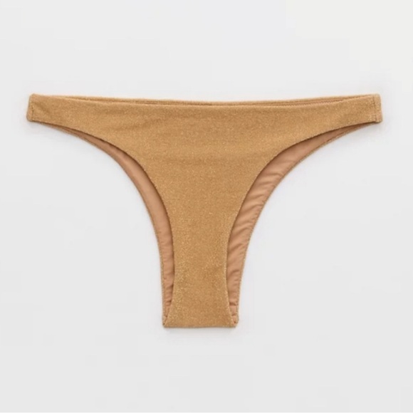 NWT Aerie Sparkle Straight Scoop Cheekiest Bikini Top and Bottom Set - Picture 7 of 12
